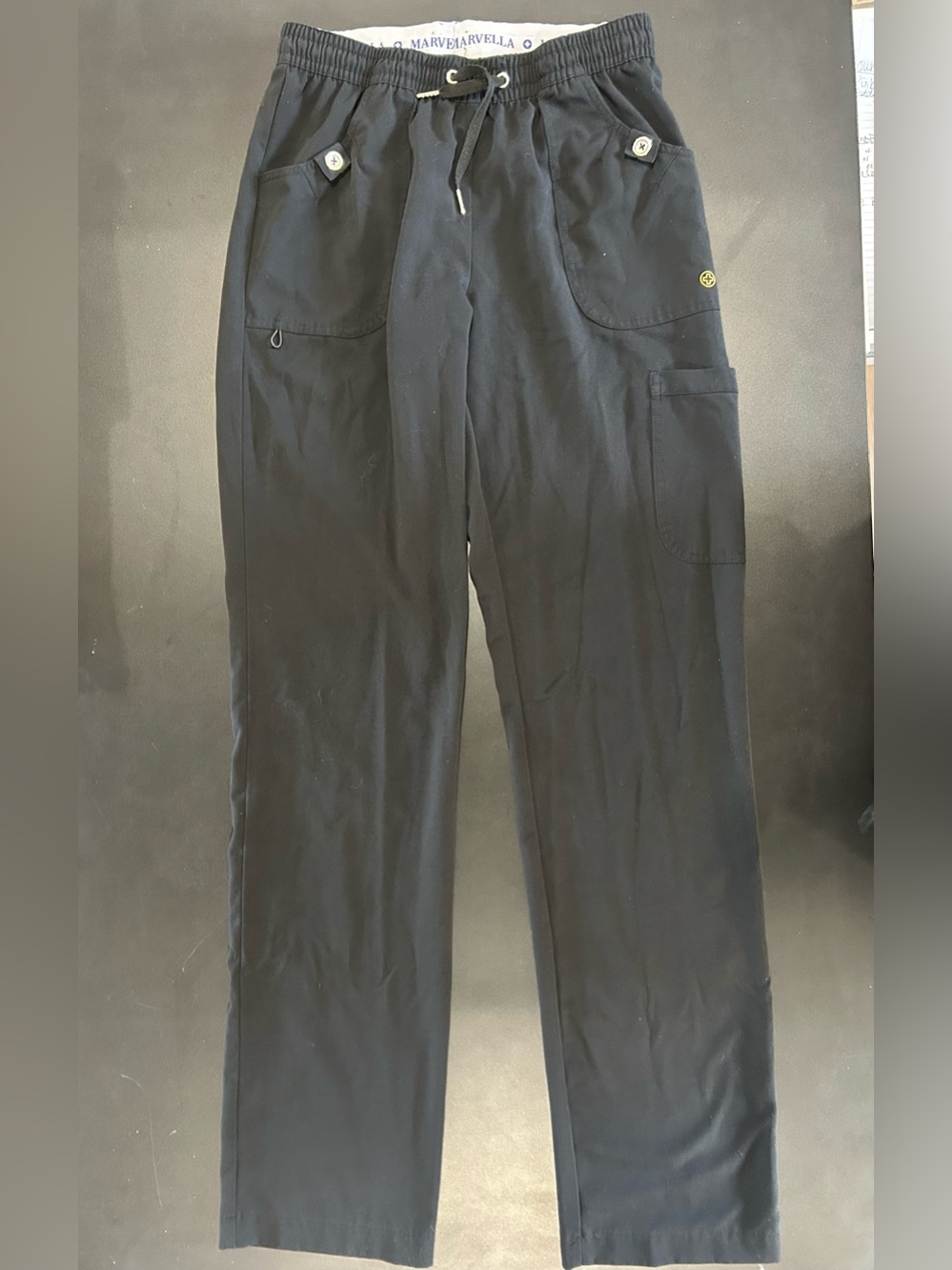MARELLA Black Cargo Drawstring Scrub Pants